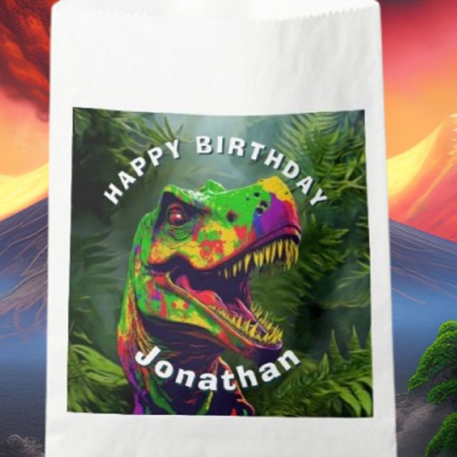 Sacolinha Dino T Rex Jungle Happy Birday (Bring your dream party to life with our selection of quality Dinosaur themed party supplies)