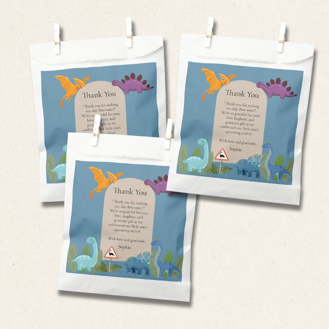 Sacolinha Dinosaurs Crossing, T-rex Baby Shower (Criador carregado)