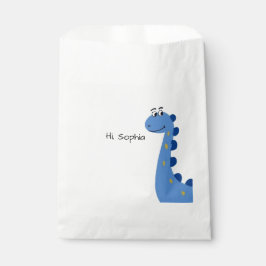 Sacolinha Dinossauro Azul Fofo - Nome Personalizado Sophia