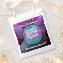 Disco soprado roxo e Festa de aniversário rosa