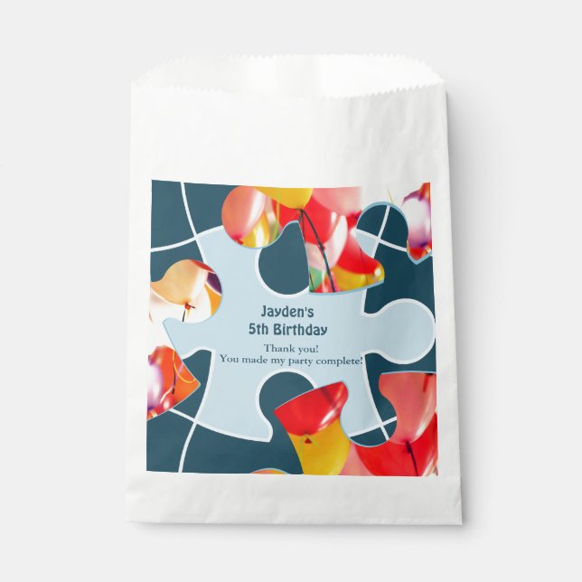 Sacolinha Diversão Quebra-Cabeça de Montar Evento de Anivers (Frente)