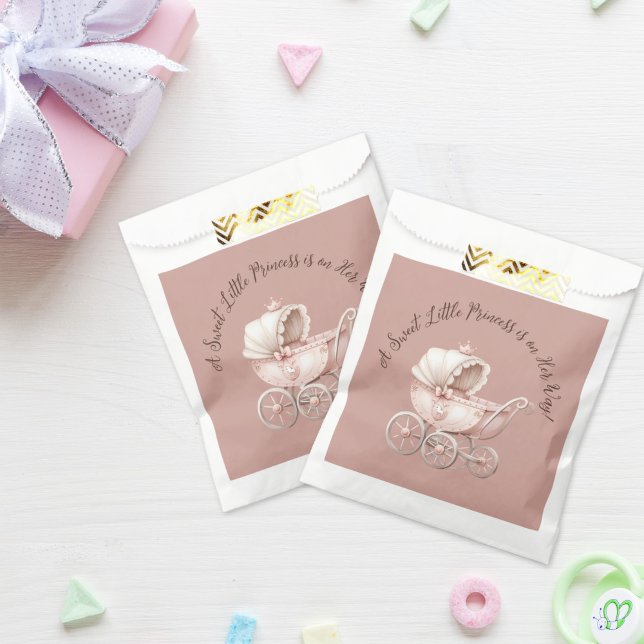 Sacolinha Doce Chá de fraldas da Princesa Pequena (Sweet Little Princess Baby Shower Favor Bags)