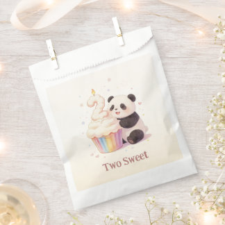 Sacolinha Doce Panda de Pastel de Aniversário de 2 Anos