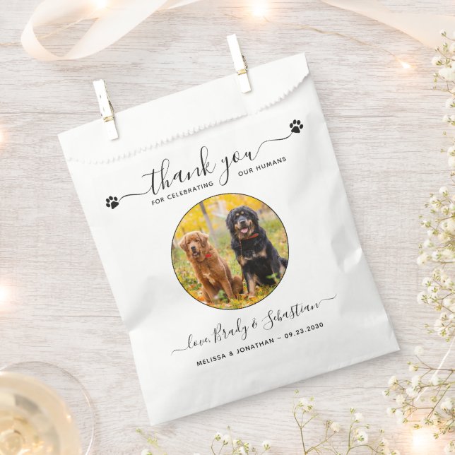 Sacolinha Doggie Personalizado do Pet Weding Photo Dog Treat (Cortado)