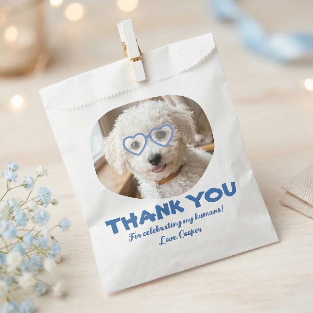 Sacolinha Doggie Treat Wedding Dog Photo Thank You (Dog Treats Bag With Photo)
