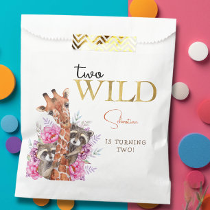 Sacolinha Dois animais selvagens do safari aniversário de cr