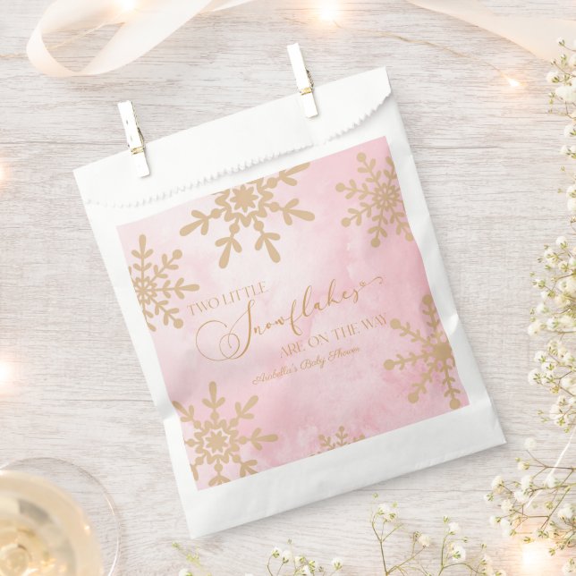 Sacolinha Dois pequenos flocos de neve Chá de fraldas dos Gê (Cortado)