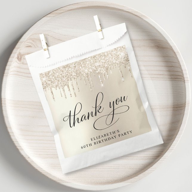 Sacolinha Dourada brilhante 60ª Festa de aniversário (Criador carregado)