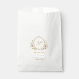 Sacolinha Dourado Casamento Elegante Monograma Favor Bag