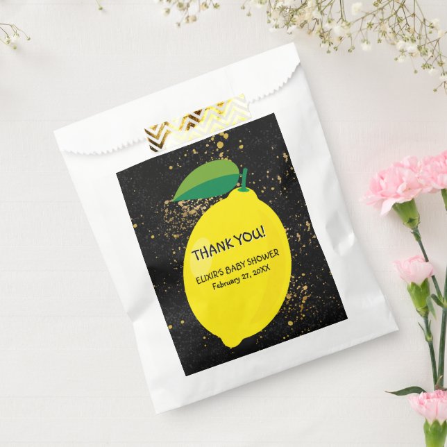 Sacolinha Dourado Chá de fraldas de Lâmpadas  de Lêmon (Selado)