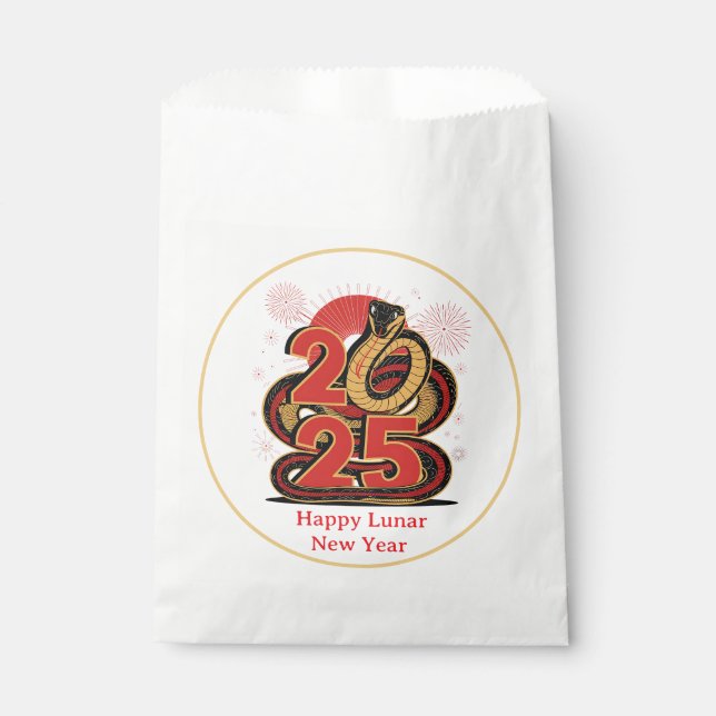 Sacolinha Dourado E Feliz Ano Novo Do Cobra (Frente)