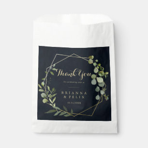 Sacolinha Dourado Geométrico Azul Verde Obrigado Casamento