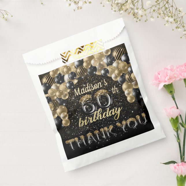 Sacolinha Dourado Luxo 60º Aniversário Personalizado (Selado)