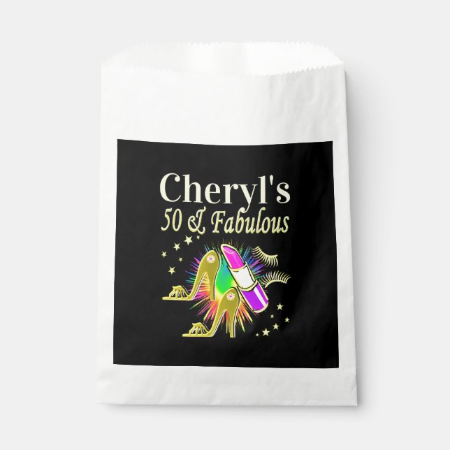 Sacolinha Dourado PESSOALIZADO COM 50 ANOS DE IDADE (Frente)