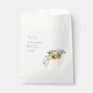 Sacolinha Dourado Texto de Girassol Casamento Branco