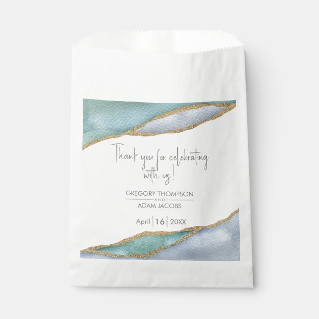 Sacolinha Dourado Treino de Casamento Moderno em Água (Frente)