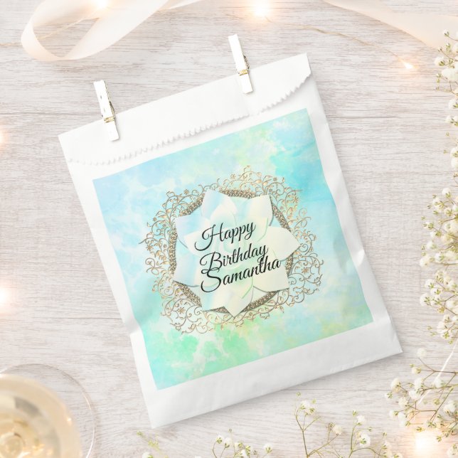 Sacolinha Dreampaels Lotus Flower Custom Birthday (Cortado)