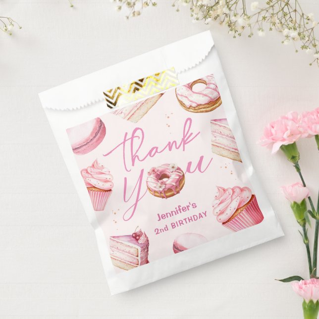 Sacolinha Duas segundos aniversários bonitas Festas de Rosqu (Selado)