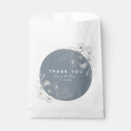 Sacolinha Dusty Blue Floral Weding Favor Bag