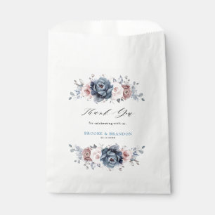 Sacolinha Dusty Blue Mauve Rosa rosa Slate Floral Casamento 