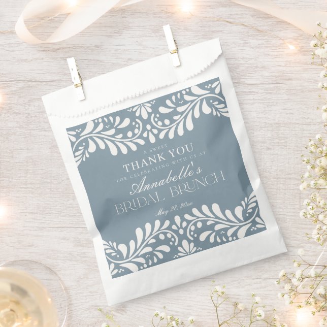 Sacolinha Dusty Blue Talavera Fiesta Bridal Brunst Dessert (Cortado)