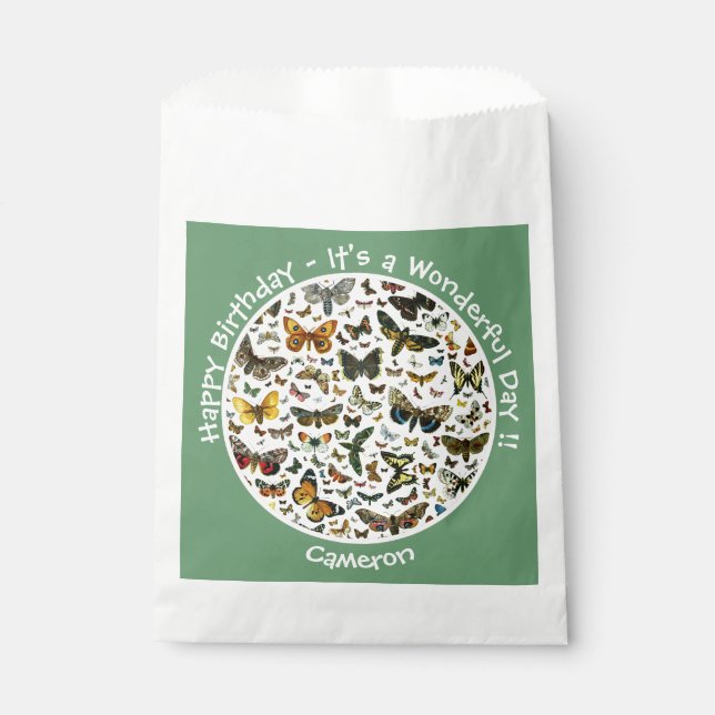 Sacolinha É um Aniversário da Borboleta, Collage Items for P (Frente)