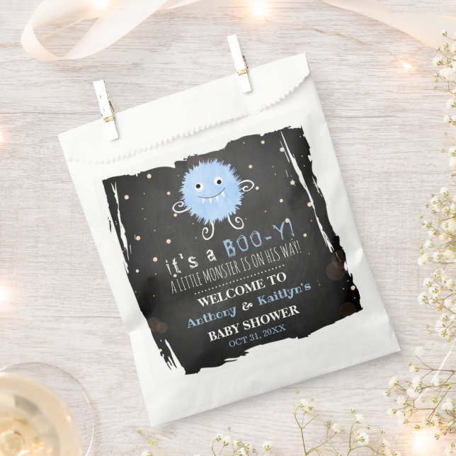 Sacolinha É um Boo-y! Chá de fraldas de Halloween de Monstro (Cortado)