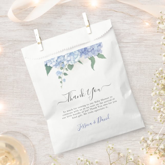 Sacolinha É um Chá de fraldas Botânico de Hydrangea Azul (Cortado)