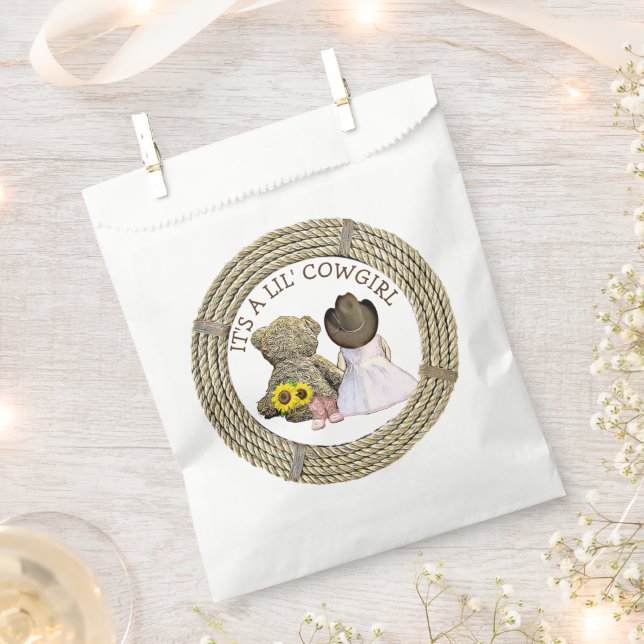 Sacolinha É um Chá de fraldas de Lil' Cowgirl (Cortado)