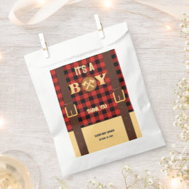 Sacolinha É um garoto Rustic Lumberjack Flannel Chá de frald