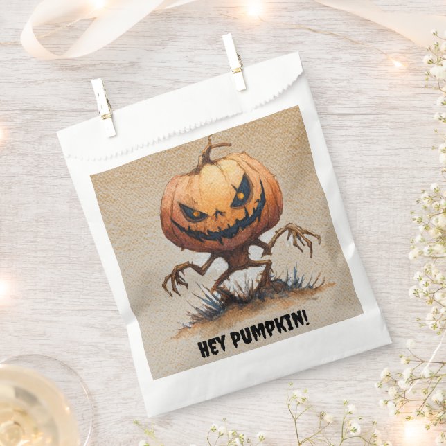 Sacolinha Ei Pumpkin | Halloween Spooky Favor Bolsas (Cortado)