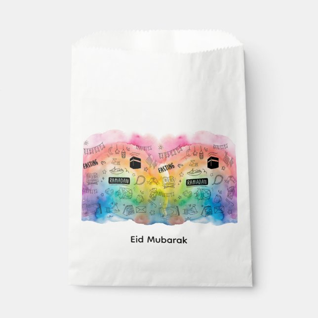 Sacolinha Eid Doodle Colorido (Frente)