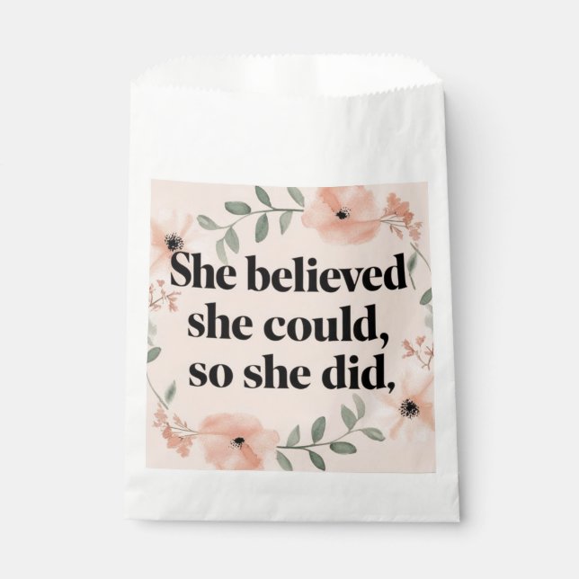 Sacolinha Ela acreditava em flores silvestres de pôster mini (Frente)