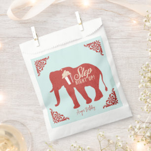Sacolinha Elefante de Pipoca de Festa de Aniversário do Circ
