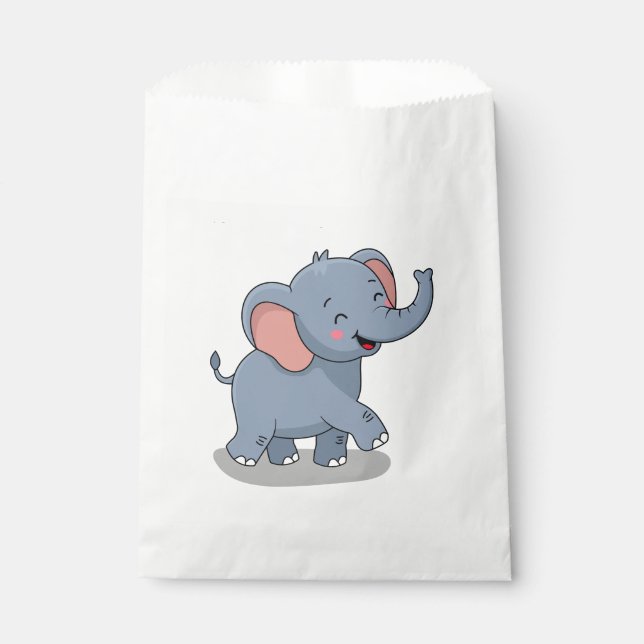 Sacolinha Elefante Fofo Carregando Presente (Frente)