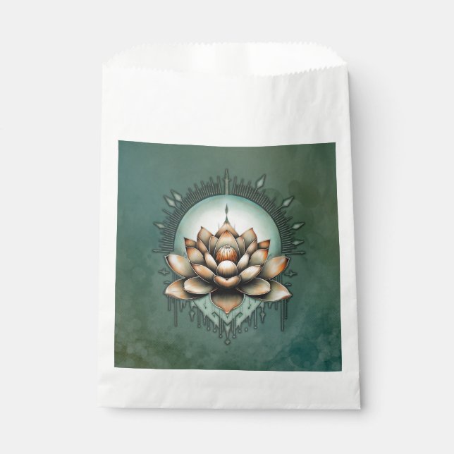 Sacolinha elegância meditativa. Flor de lótus refinado (Frente)