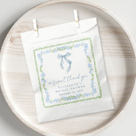 Sacolinha Elegant Blue Bow Bridal Shower Sweet Thank You