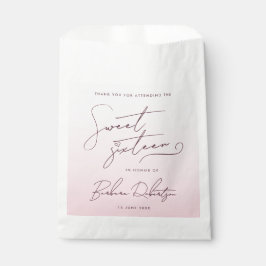 Sacolinha Elegant Blush Pink Ombre Script Sweet Sixteen 