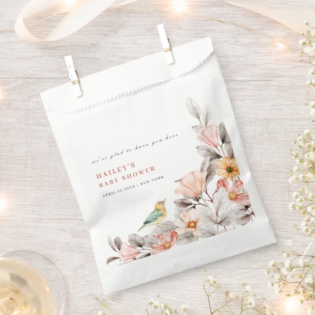 Sacolinha Elegant Boho Rustic Wildflower Chá de fraldas (Cortado)