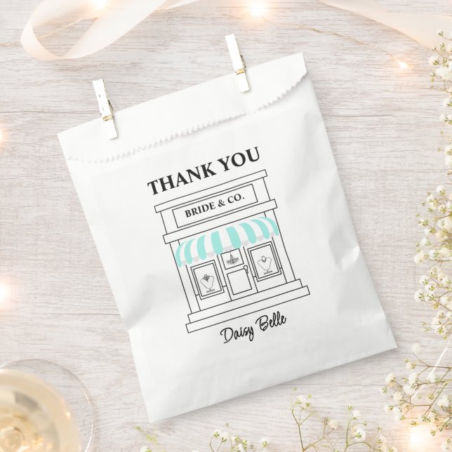 Sacolinha Elegant Bride & Co. Bridal Shower Teal (Cortado)
