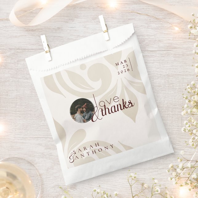 Sacolinha Elegant Classic Chic Damask Photo Wedding (Criador carregado)