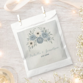 Sacolinha Elegant Dusty Blue Floral Wax Seal Wedding