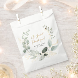 Sacolinha Elegant Gold and Greenery Eucalyptus Thank You