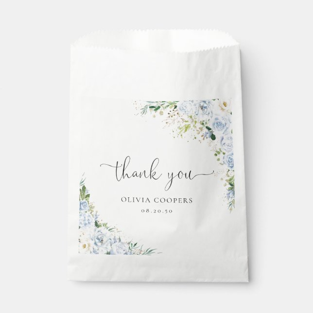 Sacolinha Elegant Light Blue Baby Shower Favor Bag (Frente)