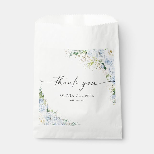 Sacolinha Elegant Light Blue Baby Shower Favor Bags (Frente)