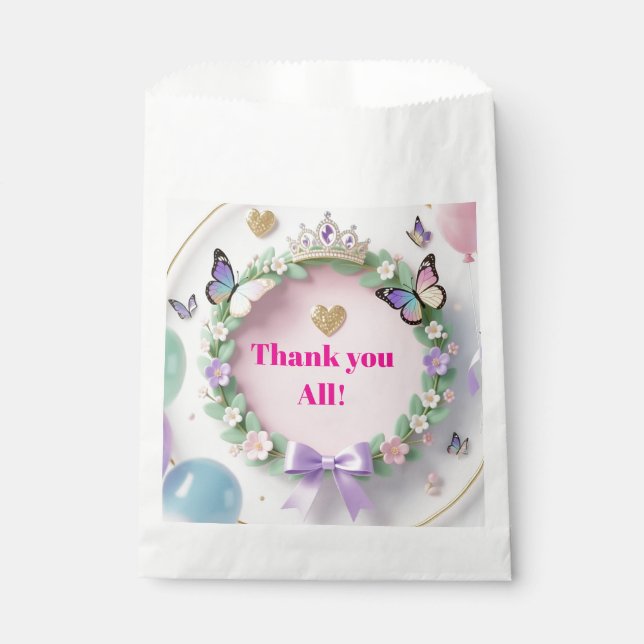 Sacolinha Elegant Pastel Quinceañera Favor Bags with balloon (Frente)