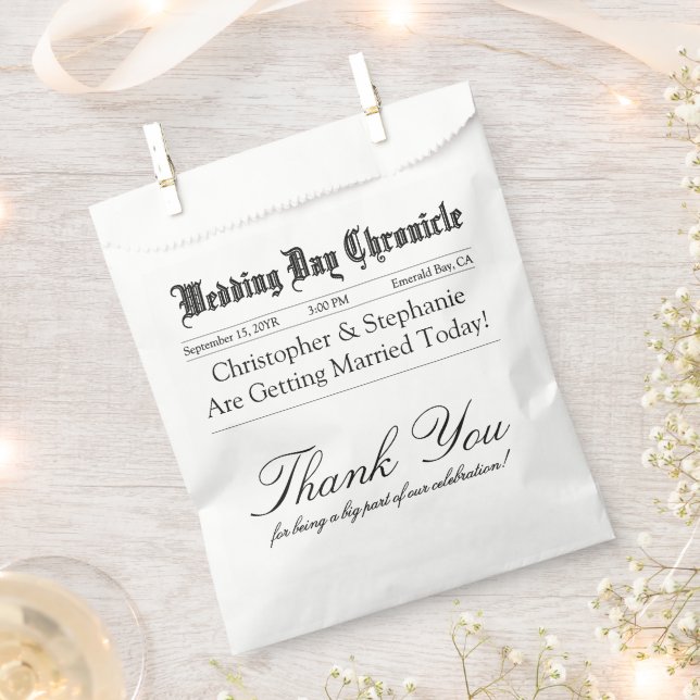 Sacolinha Elegant Script Custom Minimalist Wedding Thank You (Cortado)