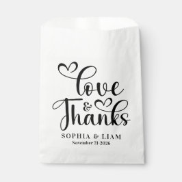 Sacolinha Elegant Script Love and Thanks Wedding