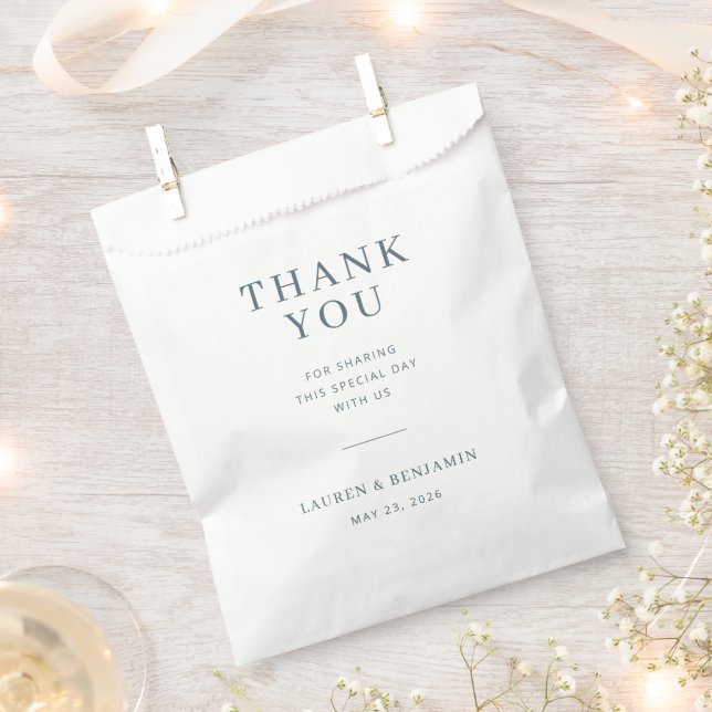 Sacolinha Elegant Teal Gratitude Note (Cortado)