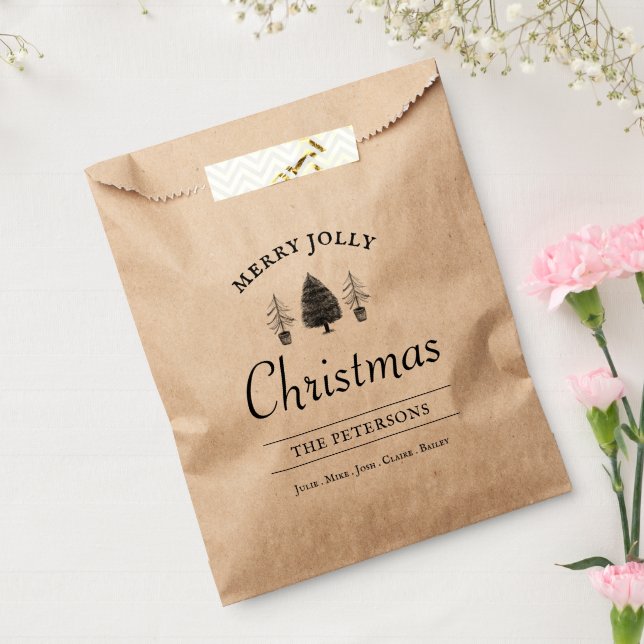 Sacolinha Elegant Vintage Rustic Merry Jolly Christmas (Selado)